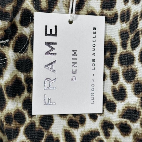 Frame Jeans Womens 25 Ali High Rise Cigarette Animal Print Cotton Stretch NEW - Picture 3 of 10